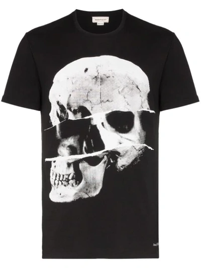 Alexander Mcqueen Skull Print Cotton T Shirt In Black