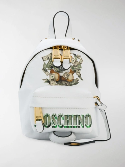 Moschino Mini Dollar Bear Backpack In White
