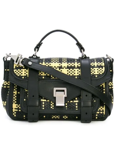 Proenza Schouler Woven Plaid Ps1+ Tiny In Black