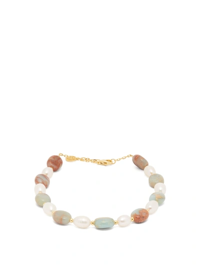 Anissa Kermiche Gold-plated, Serpentine And Pearl Anklet