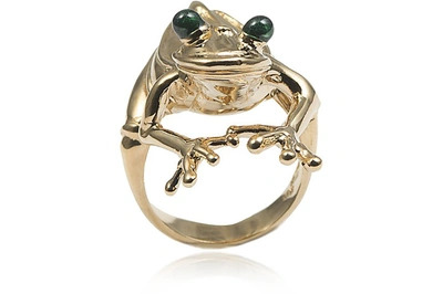 Bernard Delettrez Rings Small Froggy Bronze Ring In Doré