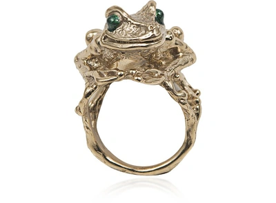 Bernard Delettrez Rings Big Froggy Bronze Ring In Doré