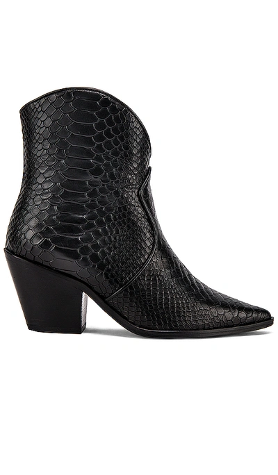 Anine Bing Women's Croc-embossed High-heel Cowboy Boots In Black
