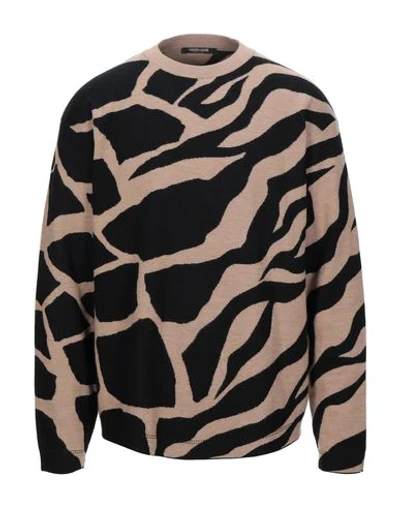 Roberto Cavalli Mixed Animalier Intarsia Sweater In Black