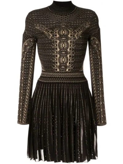 Roberto Cavalli Henna Jacquard Knit Dress In Black