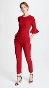 Black Halo Brooklyn Flared-sleeve Jumpsuit In Bonfire