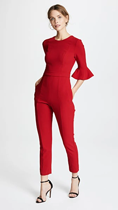 Black Halo Brooklyn Flared-sleeve Jumpsuit In Bonfire