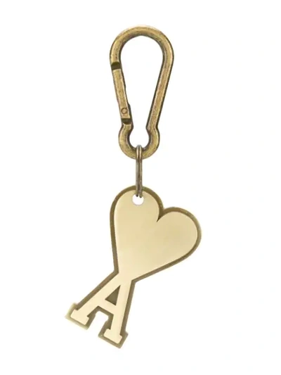 Ami Alexandre Mattiussi Ami De Coeur Key Ring In Gold