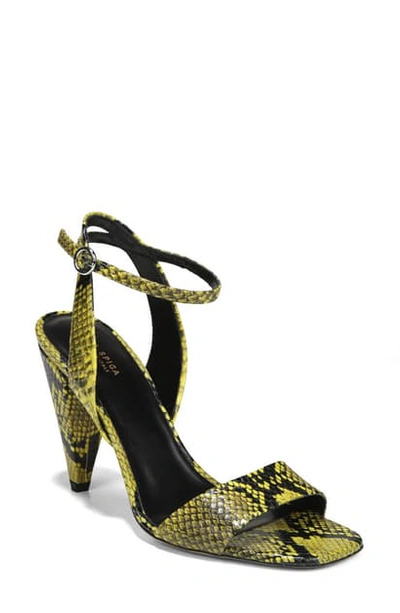 Via Spiga Ria Snake-embossed Sandals In Lemon