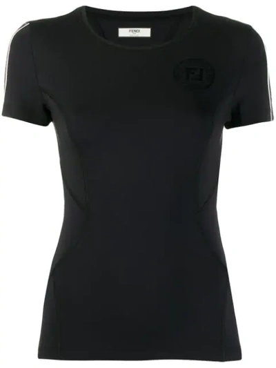 Fendi Ff Logo T-shirt In Black