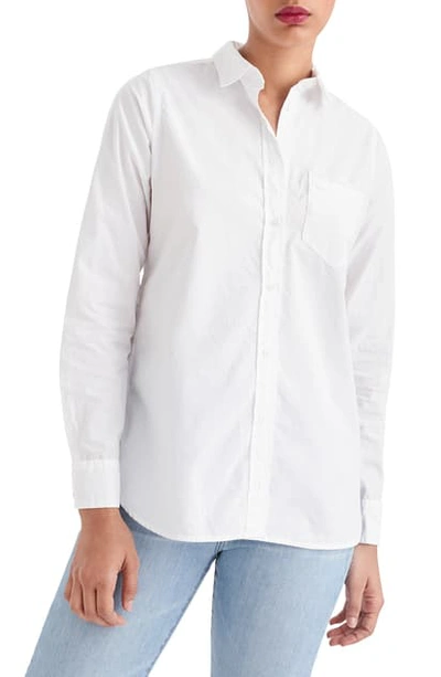 Jcrew Classic Fit Cotton Poplin Boy Shirt In White