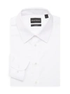 Emporio Armani Solid Modern-fit Stretch Dress Shirt In White