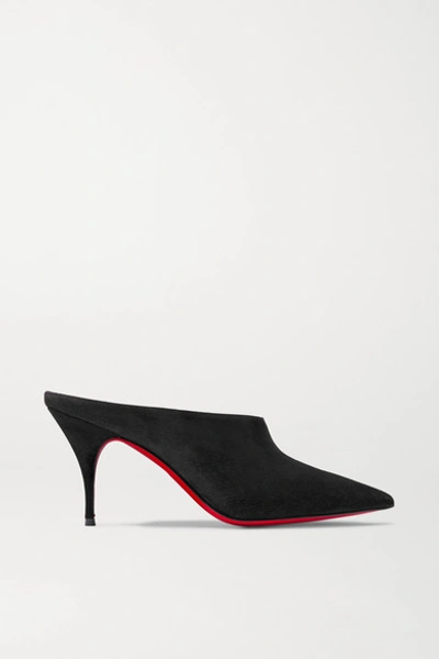 Christian Louboutin Quart Pointed-toe Red Sole Mules In Black