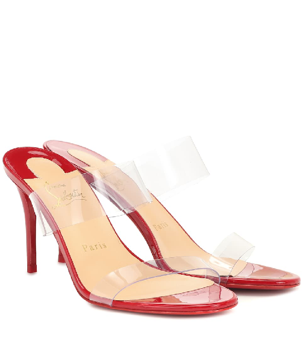christian louboutin tarlatarte pvc & leather sandals