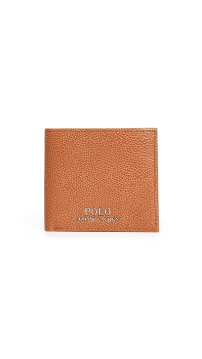 Polo Ralph Lauren Tailored Pebble Leather Bifold Wallet In Brown