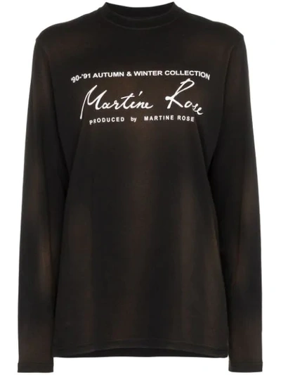 Martine Rose Logo-print Washed-cotton T-shirt In Black