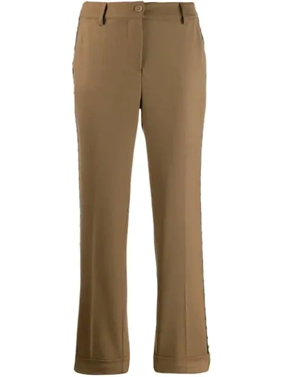 P.a.r.o.s.h Liliux Cropped Trousers In Brown