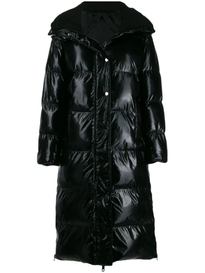 P.a.r.o.s.h Long Puffer Jacket In Black
