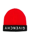 Givenchy Reverse Logo Beanie In Red