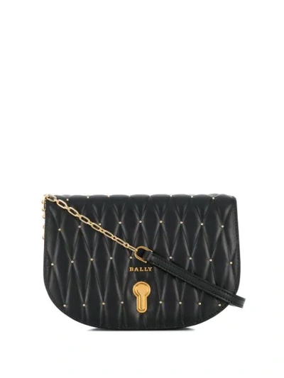 Bally Quilted Logo Crossbody Bag In Black