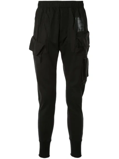 Julius Slim-fit Cargo Trousers In Black