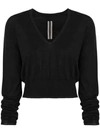 Rick Owens V-neck Jumper - Black