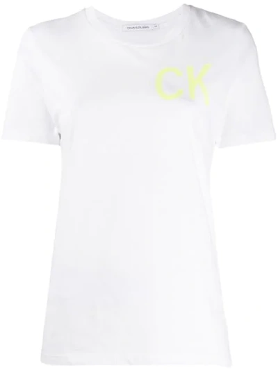 Calvin Klein Jeans Est.1978 Logo Detail T-shirt In White