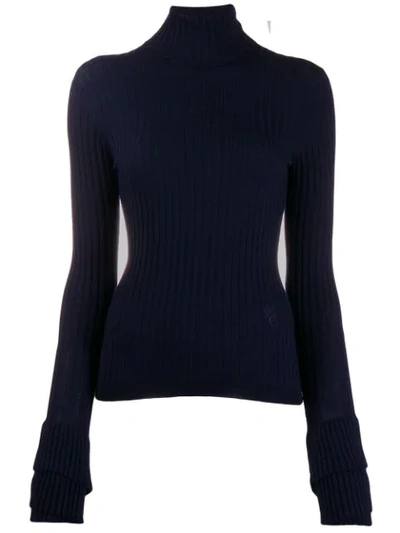 Chloé Turtle Neck Sweater In Blue