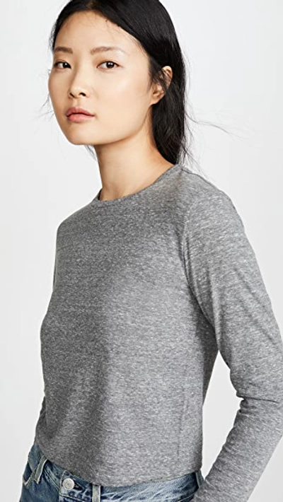 Amo Long Sleeve Babe Tee In Heather Grey