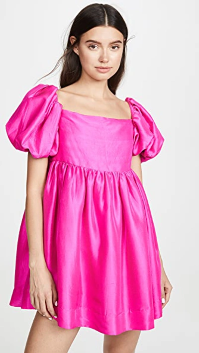 strapless open back dress Kaya Short Puff Sleeve Mini Dress - Size 16 main image 1