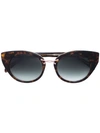 Oscar De La Renta Cat Eye Frame Sunglasses In Brown