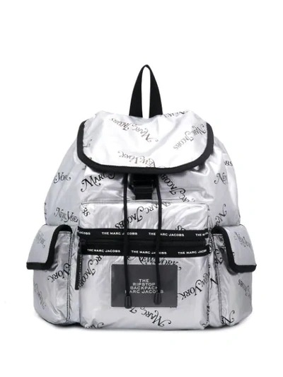 Marc Jacobs The Ripstop Ny Mag Silver Nylon Backpack