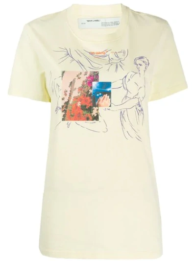Off-white Graphic Print T-shirt In Yellow