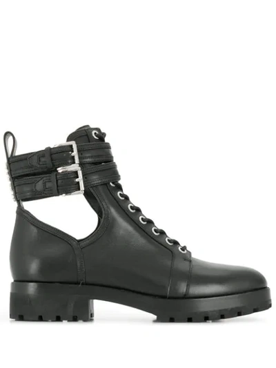 Michael Michael Kors Bensen Cut-out Detail Leather Boots In Black