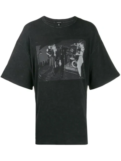 R13 Joy Division Warsaw Oversized T-shirt In Acid Black