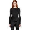 3.1 Phillip Lim Black Lurex Waist Tie Pullover