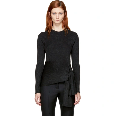 3.1 Phillip Lim Black Lurex Waist Tie Pullover