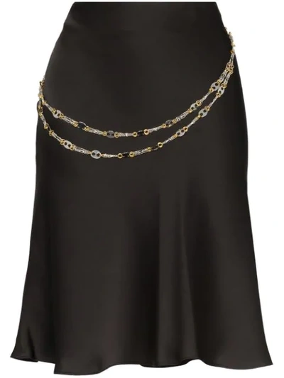 Paco Rabanne Chain Belt Short Skirt In Black