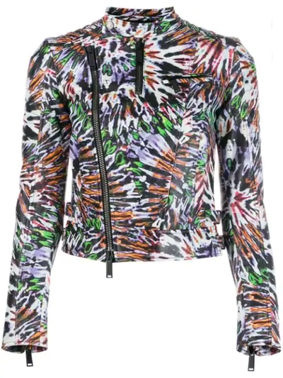 Dsquared2 Punk Pattern Biker Jacket In Purple