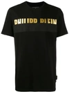 Philipp Plein Logo Bar Print T-shirt In Black