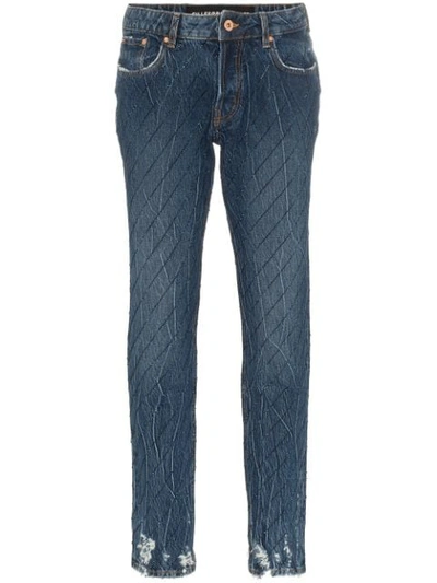 Filles À Papa Crystal-embellished Slim Jeans In Blue