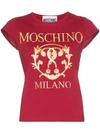 Moschino Cap-sleeve Logo T-shirt In Red