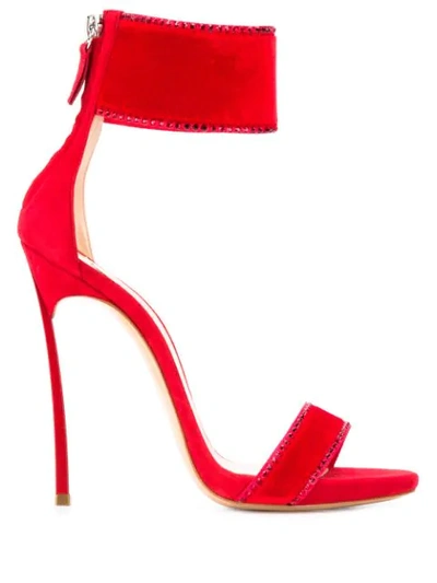 Casadei Ankle Strap Stiletto Sandals In Red