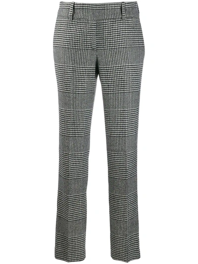 Ermanno Scervino Hounds Tooth Print Trousers In Black