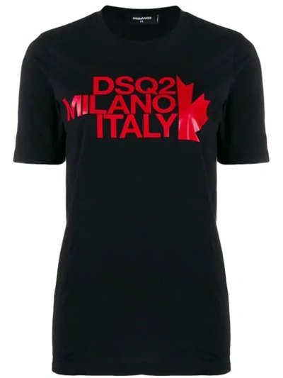 Dsquared2 Logo Printed T-shirt In Black