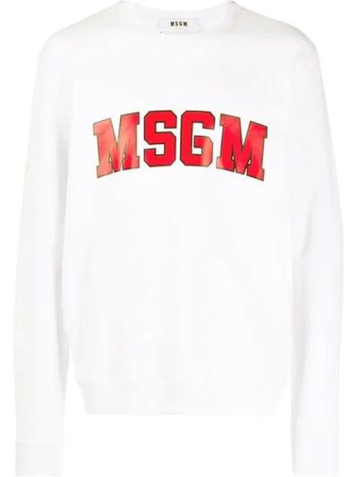 Msgm Logo Sweatshirt In White