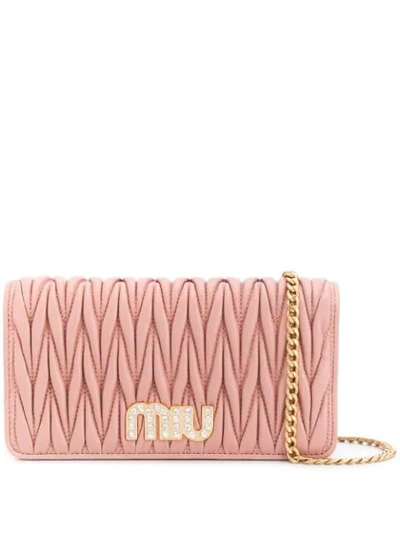 Miu Miu Matelassé Shoulder Bag In Pink