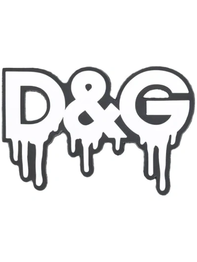 Dolce & Gabbana Dripping Logo Sorrento Dgpatch In White