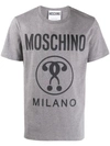 Moschino Logo Print T-shirt In Grey