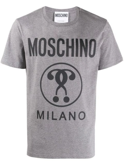 Moschino Logo Print T-shirt In Grey